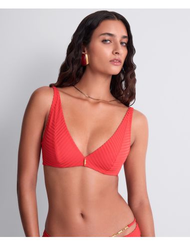Haut De Maillot Triangle Emboîtant, Sun Pop - Coral, Aubade 6R10E-CORA