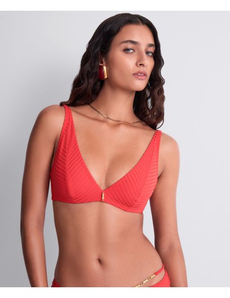 Haut De Maillot Triangle Emboîtant, Sun Pop - Coral, Aubade 6R10E-CORA