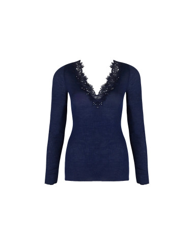 Pull Manches Longues Col V, Eclat Couture - Blue Night, Lise Charmel ANJ9073-BN