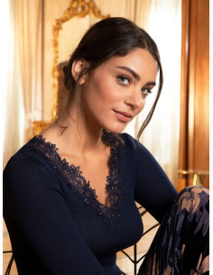 Pull Manches Longues Col V, Eclat Couture - Blue Night, Lise Charmel ANJ9073-BN 2