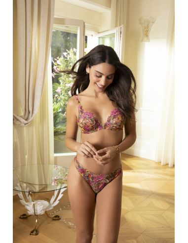 Soutien-Gorge Glam, Danse des Fleurs - Fushia Vert, ACJ7437-FE