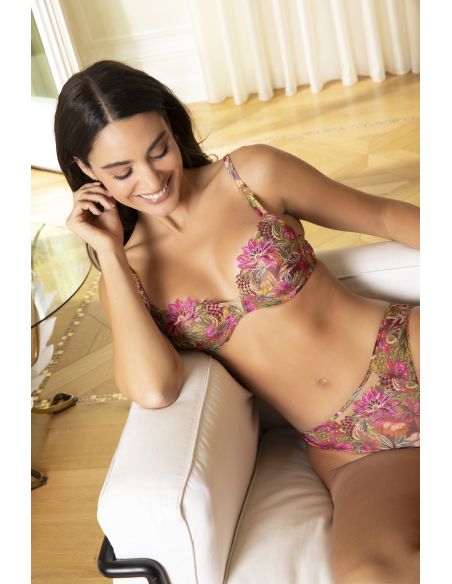 Soutien-Gorge Coque Progressive, Danse des Fleurs - Fushia Vert, ACJ8537-FE