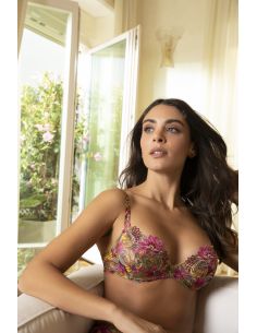 Soutien-Gorge Coque Progressive, Danse des Fleurs - Fushia Vert, ACJ8537-FE 2