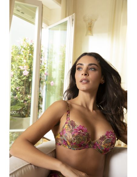 Soutien-Gorge Coque Progressive, Danse des Fleurs - Fushia Vert, ACJ8537-FE