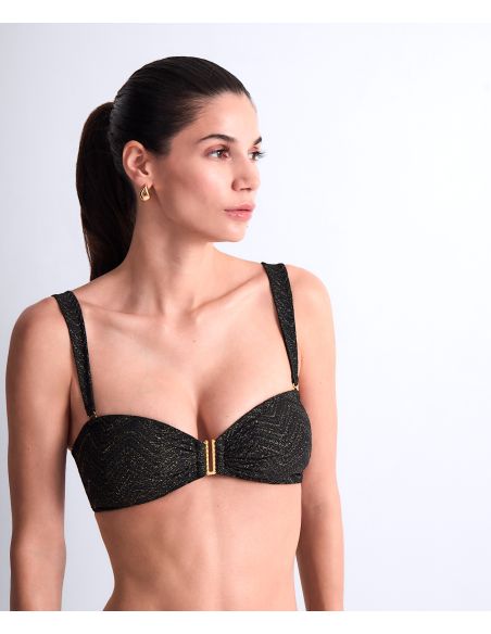 Haut De Maillot Bandeau Coque Amovible, Golden Horizon, Aubade 6S06-O-BLAK