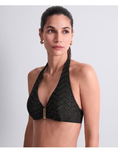 Haut De Maillot Triangle Plunge, Golden Horizon, Aubade 6S12-BLAK