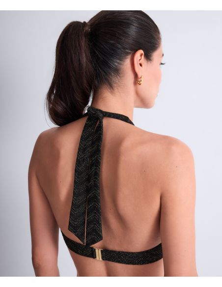 Haut De Maillot Triangle Plunge, Golden Horizon, Aubade 6S12-BLAK