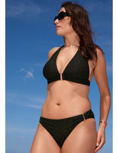 Haut De Maillot Triangle Plunge, Golden Horizon, Aubade 6S12-BLAK