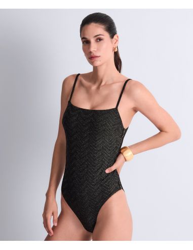 Maillot De Bain 1Pièce Nageur Souple, Golden Horizon, Aubade 6S67-BLAK