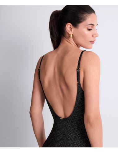 Maillot De Bain 1Pièce Nageur Souple, Golden Horizon, Aubade 6S67-BLAK