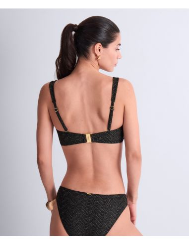 Bas De Maillot Slip Brésilien, Golden Horizon, Aubade 6S22-BLAK