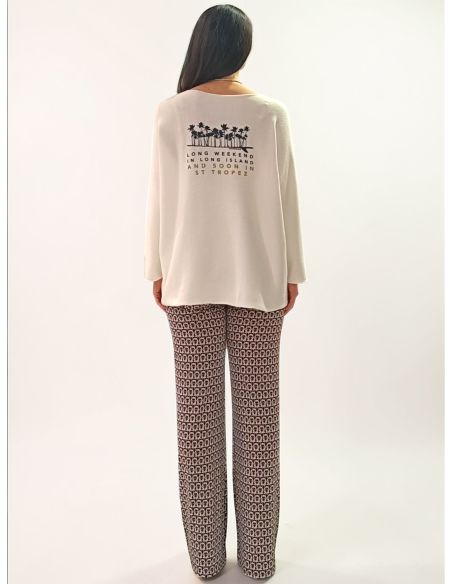 Pull - Taille Unique, New York - Beverly, PULLBEVEN-BLANC