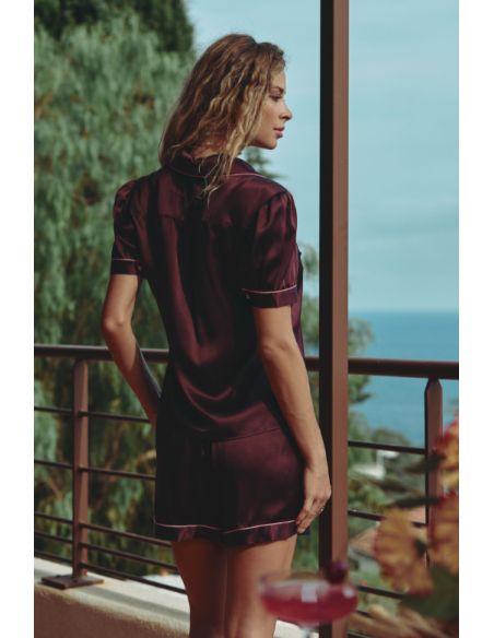 Pyjama Manches Courte et Short en Soie, Calista, Marjolaine 3CAL5601-9475