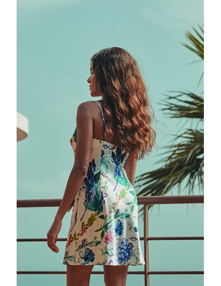 Babydoll in Floral Print Satin, Cléa, Marjolaine 4CLE0101-0183