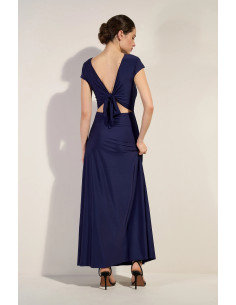 Robe Longue évasée et ajourée à la Taille, Lil, Pain De Sucre LIL11-NAVY 2