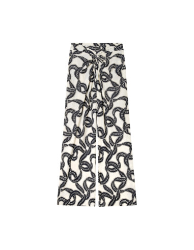 Pantalon Ample en Voile Léger Extensible, Prele, Pain De Sucre PRELE07