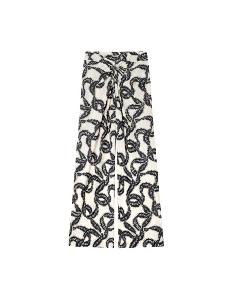 Pantalon Ample en Voile Léger Extensible, Prele, Pain De Sucre PRELE07