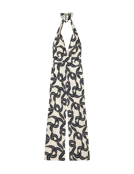 Loose-fitting jumpsuit in lightweight stretch voile, Calin, Pain De Sucre CALIN07