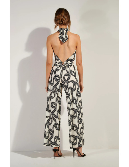 Loose-fitting jumpsuit in lightweight stretch voile, Calin, Pain De Sucre CALIN07