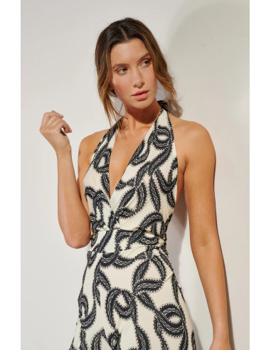 Loose-fitting jumpsuit in lightweight stretch voile, Calin, Pain De Sucre CALIN07