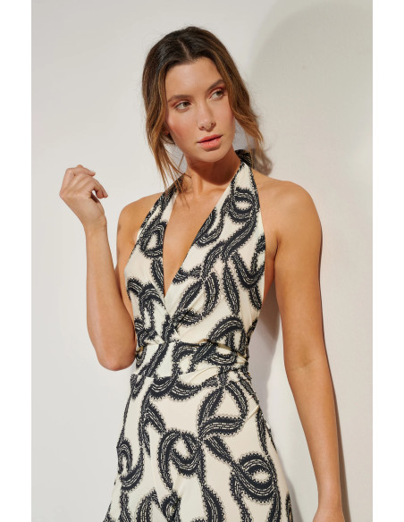 Loose-fitting jumpsuit in lightweight stretch voile, Calin, Pain De Sucre CALIN07