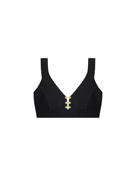 Button-Down Bralette Bikini Top, Kiny, Pain De Sucre KINY61-NOIR