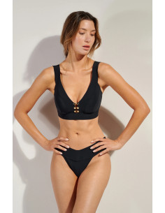 Button-Down Bralette Bikini Top, Kiny, Pain De Sucre KINY61-NOIR 2