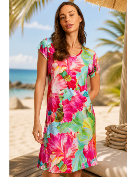 Robe de Plage Manches Courtes, Ad Leisure 61327-000253