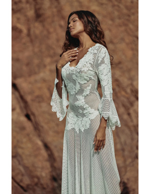 Celeste Sexy Long Dress in Mesh and Lace, Celeste, Marjolaine 6CEL3001-0074 2