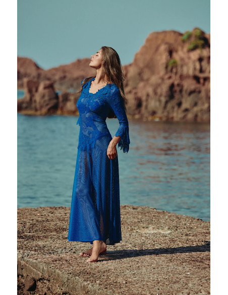 Robe Longue Sexy Céleste en résille dentelle, Celeste, Marjolaine 6CEL3001-0050