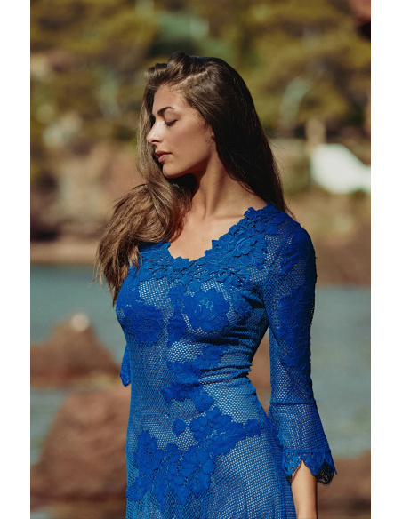 Robe Longue Sexy Céleste en résille dentelle, Celeste, Marjolaine 6CEL3001-0050