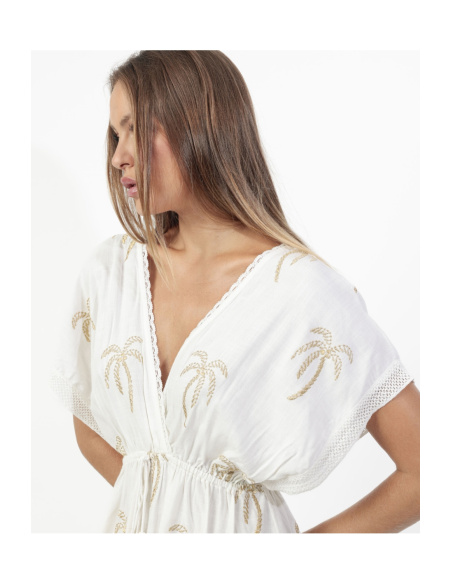 Robe Courte Lin, Ad Selection 19941-BLANC