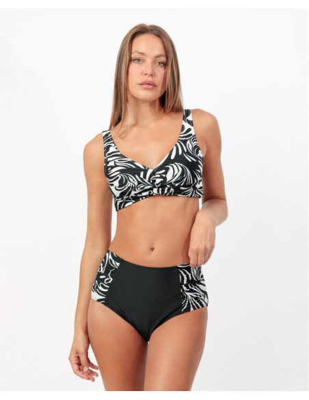 Women's Black and White Bikini, Loose Fit, Strappy B/C cup, Ad Selection 15562-000110