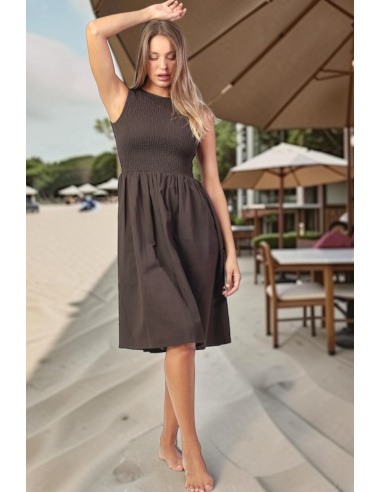 Robe 3/4 Sans Manches, Ad Selection 19940-CHOCO