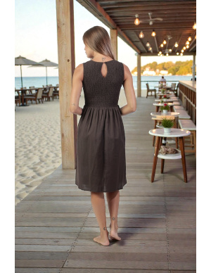 Robe 3/4 Sans Manches, Ad Selection 19940-CHOCO 2
