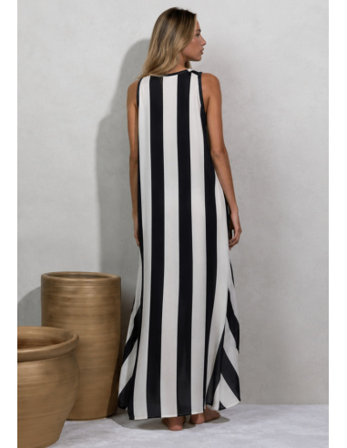 Robe Longue Maxi Sans Manches, Ad Selection 18032-NOIR