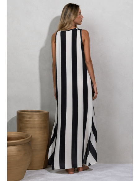 Robe Longue Maxi Sans Manches, Ad Selection 18032-NOIR