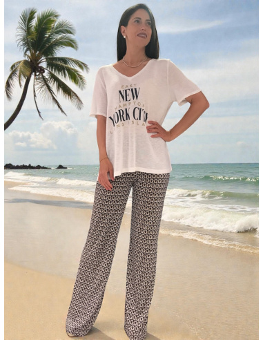 Tee Shirt - Taille Unique, New York - Douglas, TSDOUGNY-BLANC