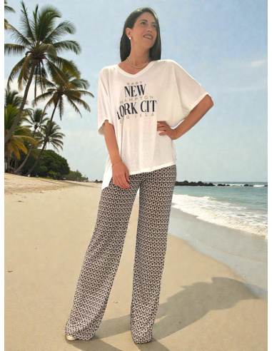 Tee Shirt - Taille Unique, New York - Parker, TSPARKNY-BLANC