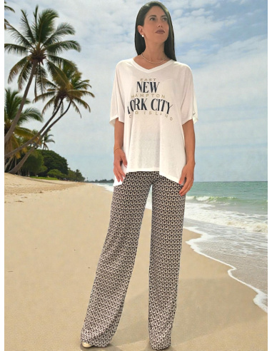 Tee Shirt - Taille Unique, New York - Parker, TSPARKNY-BLANC