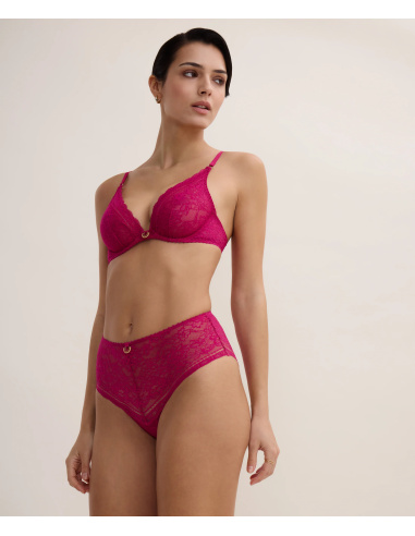 Soutien-Gorge Triangle Armatures, Ivresse Baroque - Pink Muse, Aubade 7AF12-PIMU