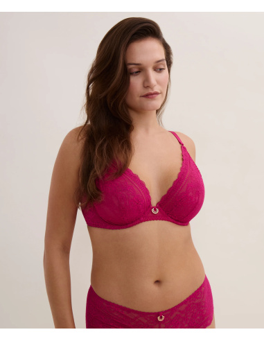 Soutien-Gorge Triangle Armatures, Ivresse Baroque - Pink Muse, Aubade 7AF12-PIMU