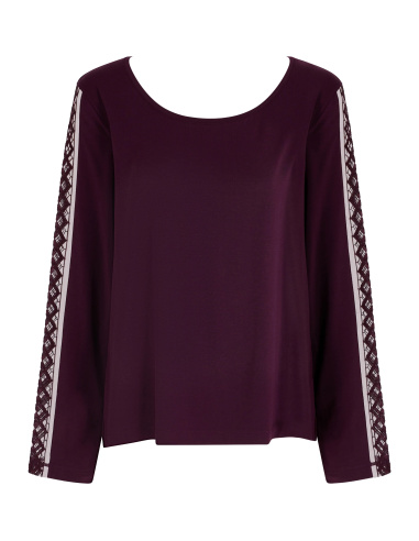 Long-sleeved top, Sweet Obsession - Deep Berry, Aubade 5L74-DEBE