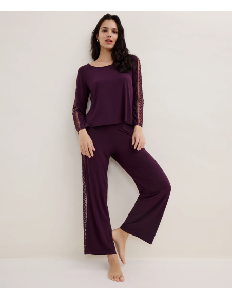 Long-sleeved top, Sweet Obsession - Deep Berry, Aubade 5L74-DEBE