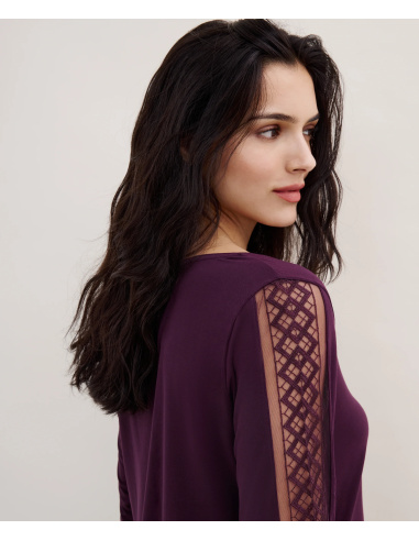 Long-sleeved top, Sweet Obsession - Deep Berry, Aubade 5L74-DEBE