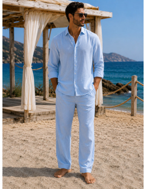 Chemise, Francis, David DM25-048-BLUE