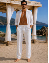 Linen Trousers, Nathan, David DM24-047-WHITE