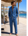 Chemise en Lin, Francis, David DM-FRANCIS-BLEU
