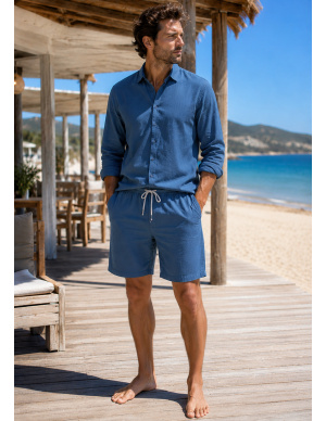 Linen Bermuda, Kevin, David DM-KEVIN-BLEU