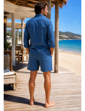 Linen Bermuda, Kevin, David DM-KEVIN-BLEU 2